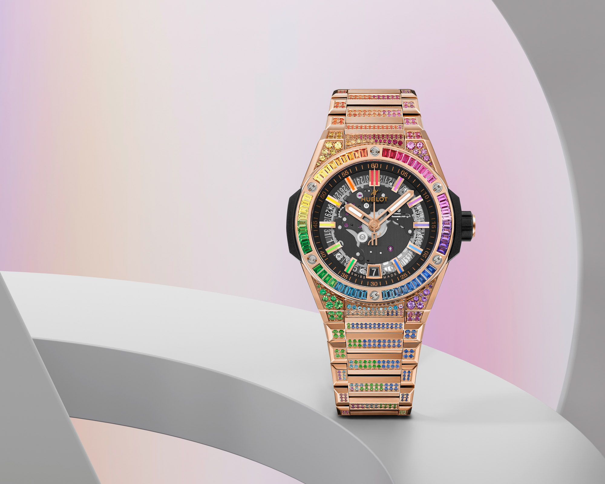 Hublot Big Bang Unico Integrated Rainbow Time Only Rainbow Replica Orologi